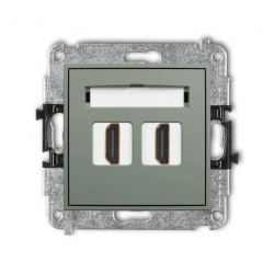 ICON Mechanizm gniazda podwójnego HDMI 2.0, 4K szałwiowy 61IHDMI-4