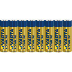 Varta 4103101308 Longlife Alkaline AAA 1.5V Battery Pack of 8