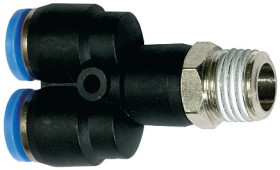 Trójnik pneumatyczny wtykowy typu Y, M6 GZ do węża fi 4 mm, tworzywo sztuczne