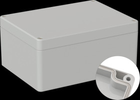 Industrial housing, 160 x 120 x 75 mm, IP65, light gray
