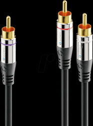 AC900-020 Cinch subwoofer cable, Cinch connector &gt; 2x connector, 2 m