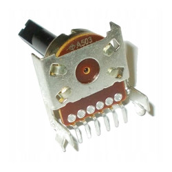 Potencjometr 2x50k/B (A50K) logarytmiczny A503 6-nóżek (fi-6mm L-29mm) poziomy