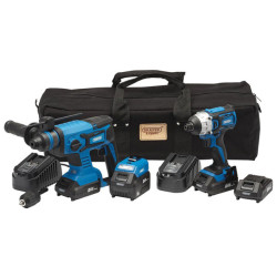 Draper 24021 D20 20V Impact Driver and SDS&#x2B; Drill Kit