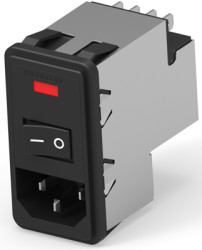 Suppressor filter, 50 to 60 Hz, 3 A, 250 VAC, faston plug 4.8 mm, 6-6609107-6