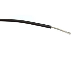 Przewód jednożyłowy linkowy, 0,5 mm², 16/0,2 mm, 20 AWG, PVC, 1 kV AC, Czarny, dł. 100m, RS PRO