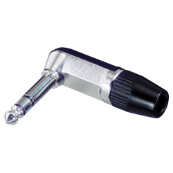 REAN NYS208 6.35mm 3 Pole R/angle Black Jack Plug