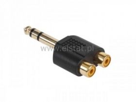 Jack 6,3 WT stereo 2xGN RCA złoty