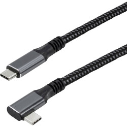 Maxtrack C531-1WL USB 3.2 Gen 2x2 USB-C Cable, 20Gbps, 1m, 100W, Black, 90° Left