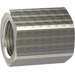 Sleeve, L 30 mm, 25 bar, brass, nickel-plated, for pipe systems, 136572