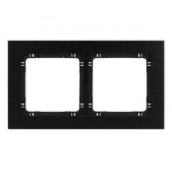 DECO Ramka uniwersalna podwójna - aluminium szczotkowane (ramka: czarna spód: czarny) 12-12-DRA-2