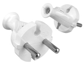 Wtyczka 230V składana biała WT-2