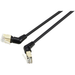 Renkforce RF-6071556 RJ45 Network Patch Cable Black CAT 8.2 S/FTP 2m Angled