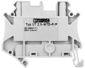 Złączka szynowa 2-przewodowa 2,5mm2 szara UT 2,5-MTD P/P 3064098 /50szt./