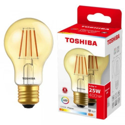 Żarówka LED E27 A60 4,5W = 25W 400lm 2200K Ciepła Filament Bursztynowa TOSHIBA