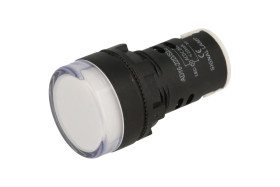 Kontrolka; FL1P-22NA- 1_AWXX024V; 22mm; podświetlenie LED 24V; biały; śrubowe; czarny; IP67; 38mm; FILN; RoHS