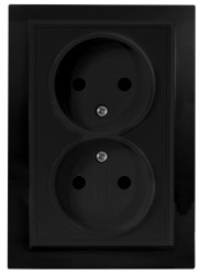 QUADRA Gniazdo podwójne b/u czarne matowe