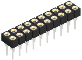 Socket header, 20 pole, pitch 2.54 mm, straight, 10041119
