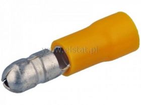Wtyk okrągły izolowany KMOY5; żółty; M; ( 10szt)