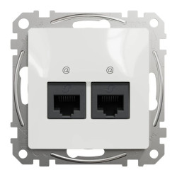 Gniazdo komputerowe podwójne RJ45 kat. 5e UTP, białe, Sedna Design i Elements SDD111452