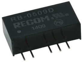 Przetwornica DC-DC, 1W, Uwe 4,5 → 5,5 V DC, Uwy ±9V dc, Iwy ±56mA, Recom Tak