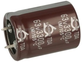 3300uF 63V kond.ele. 105C 25,4x35mm; Snap-in