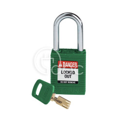 Kłódka LOTO SafeKey nylonowa, szekla stalowa 38 mm, zielona, 150368
