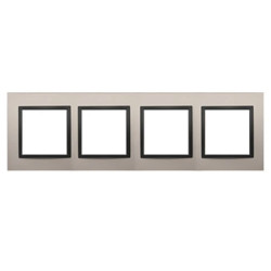 Simon 54 Nature Ramka 4-krotna metalowa, Satynowa Noc DRN4/81