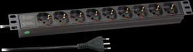 EK631IT.1 19" socket strip, 1U, 9-way, Italian