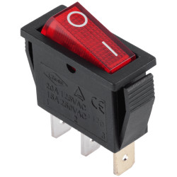 Przełącznik kołyskowy pojedynczy czerwony (SPST)