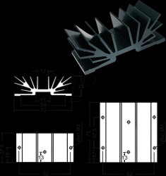 PR135 / S 57 Profile heat sink, 70x37,5x25mm, 4,3K/W