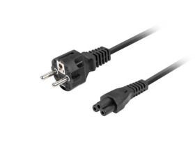 KABEL ZASILAJĄCY LAPTOP (MIKI) CEE 7/7-IEC 320 C5 1.8M VDE PROSTY CZARNY LANBERG CA-C5CA-15CC-0018-BK