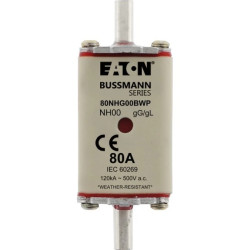 Wkładka bezpiecznikowa, nożowa, LV, 80 A, AC 500 V, 120 kA, NH00, gL/gG, IEC, 80NHG00BWP
