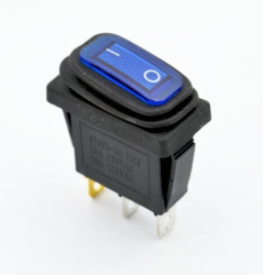 KCD3-BU przełącznik kołyskowy hermetyczny podświetlany niebieski średni ON-OFF; 16A / 250V