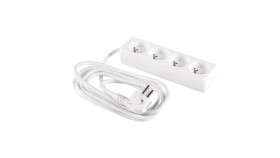 Przedłużacz 4-Gniazda Z/U 5M /H05vv-F 3G1/ Biały Pm-Bw-4G-50