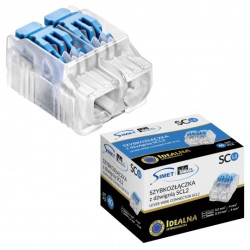 IDEALNA Szybkozłączka z dźwignią 2x 0,2-4mm2 uniwersalna bezhalogenowa (na drut / na linkę) 450V/32A SIMET 40szt.