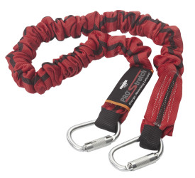 Lonża amortyzująca wstrząsy, Karabińczyk, Blokada Twist Lock, 100kg, Pojedynczy