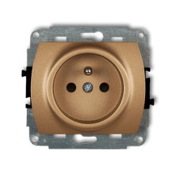 TREND Gniazdo pojedyncze z/u złoty metalik 8GP-1zp