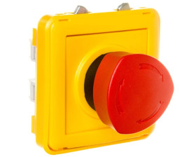 PLEXO55 Wyłącznik awaryjny obrotowy szary/żółty 069549