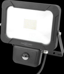 1600-0285 LED floodlight, 30 W, 2400 lm, 5000 K, black, IP54, sensor