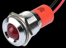 Q16P3CXXR12E Indicator LED, 12 V DC, 16 mm, wired, red/BrC
