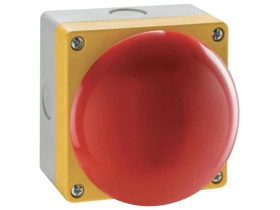 Duży przycisk ręczny i nożny, zatrzymanie awaryjne, 90mm, czerwony, odblokowanie przez pociągnięcie, 1R 1Z LP9P11R