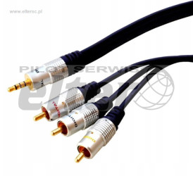 Kabel Jack AUX 3,5mm(4)-3xRCA cinch 5,0m digital