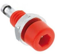 BAN20-G-R Gniazdo bananowe na obudowę - standard 2.0mm czerwone