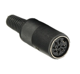 DIN 8-pin Socket for Cable, Soldered