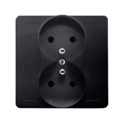 Simon Basic Gniazdo podwójne z/u grafit matowy BMGZ2/28