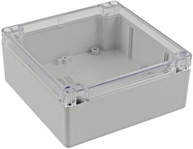 PC enclosure, (L x W x H) 140 x 140 x 60 mm, light gray (RAL 7035), IP68, 1554Q2GYCL