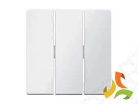 BERKER Q.1/Q.3/Q.7 Klawisz potrójny do wyłączników biały aksamit 16656089 HAGER