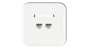 Liza Gniazdo Komputerowe Podwójne 2Xrj45, Kat. 5E, 8-Stykowe Biały Glk-2