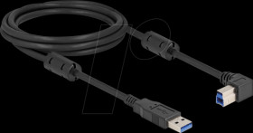 81109 USB 3.0 cable, A plug to B plug, 90° right, 2 m