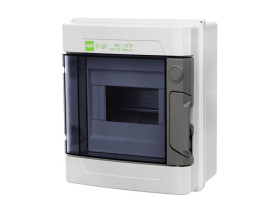 Rozdzielnica hermetyczna natynkowa 6 modułowa 1x6M drzwi transparentne IP65 EP-LUX 1500V DC 1000V AC PE+N 1960-01 ELEKTRO-PLAST